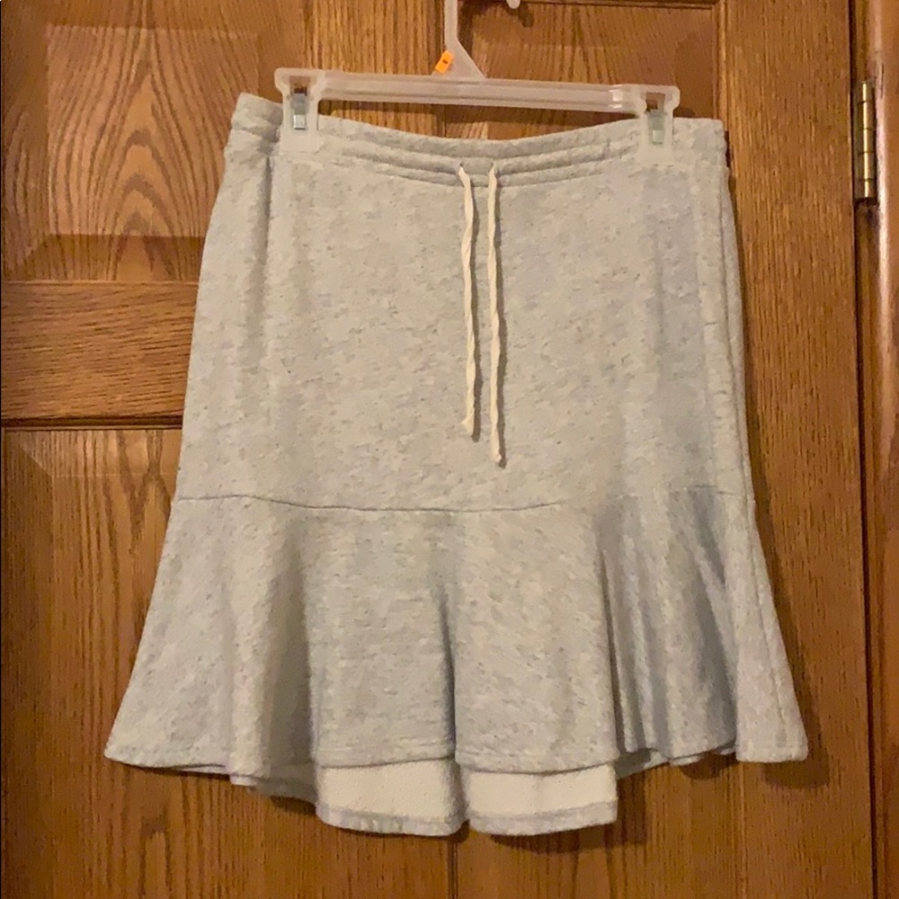 Grey sweatshirt material skirt